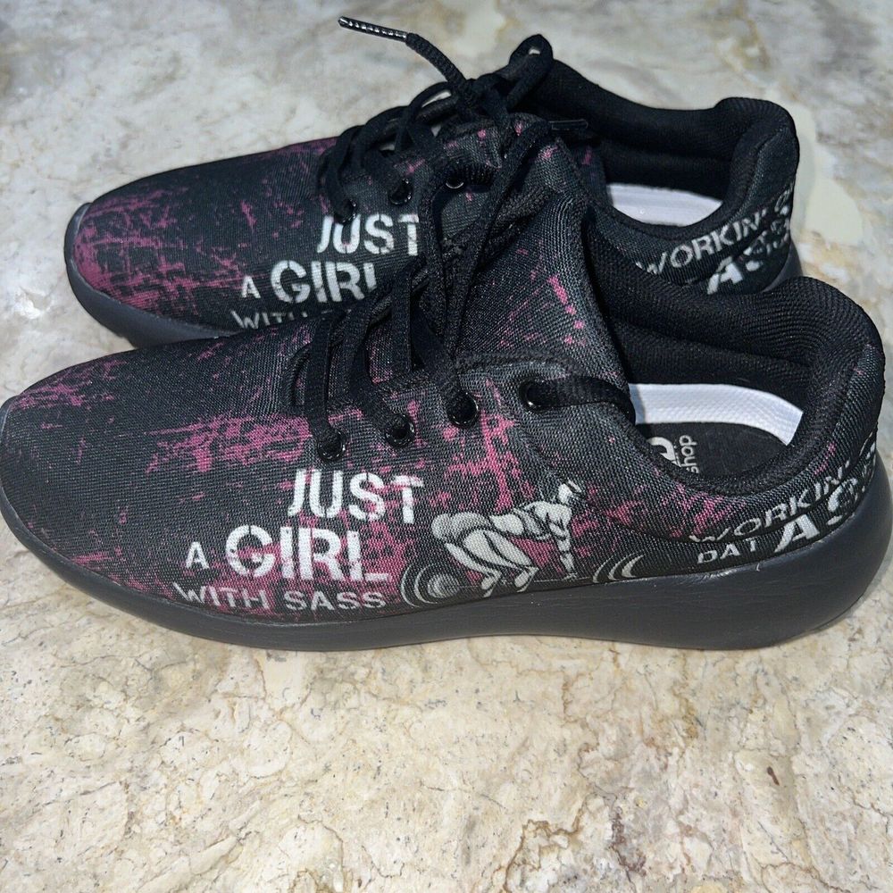 RAAD Shop Womens JUST A GIRL WITH SASS WORKIN’ ON DAT ASS Shoes Sz 8W